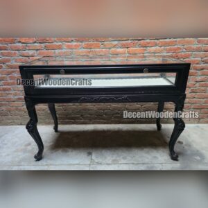 premium wooden handmade jewellery showcase unit – luxury solid wood display cabinet for showrooms